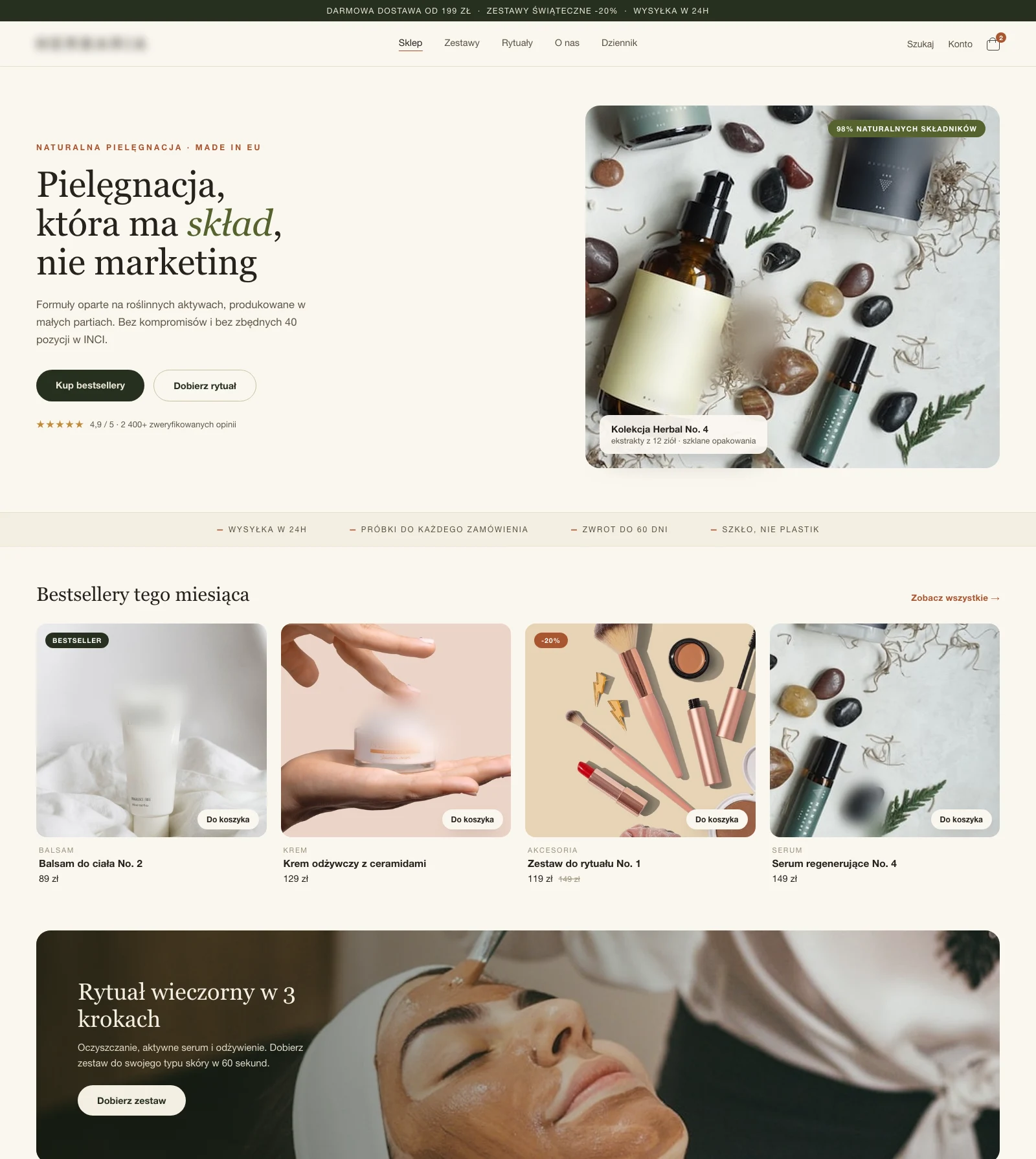 eCommerce store built by Seedlight for a skincare brand